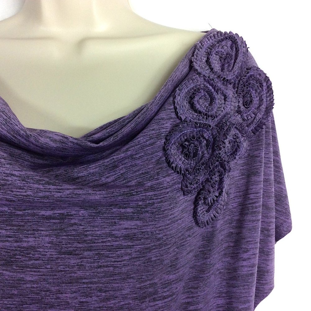 4/$25 AGB Blouse Purple Loose Fit Banded Top S - Picture 3 of 9